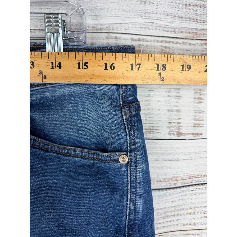 J.Jill High Rise Wide Leg Crop Blue Jeans 16 Regular Stretch Casual Button Fly - Picture 2 of 9